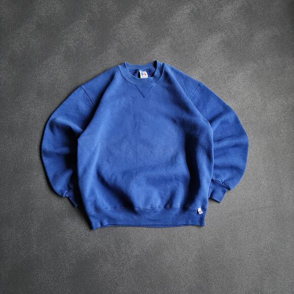 Vintage 90's Russell Athletic Blue Sweatshirt Large - Picture 1 of 6